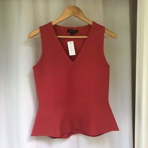 Reddish Orange Peplum Sweater Tank